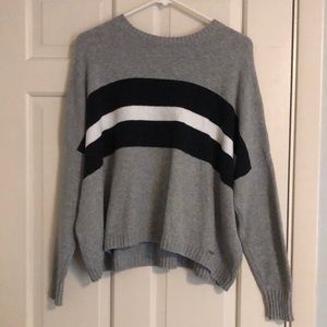 Hollister Gray Sweater with Stripes